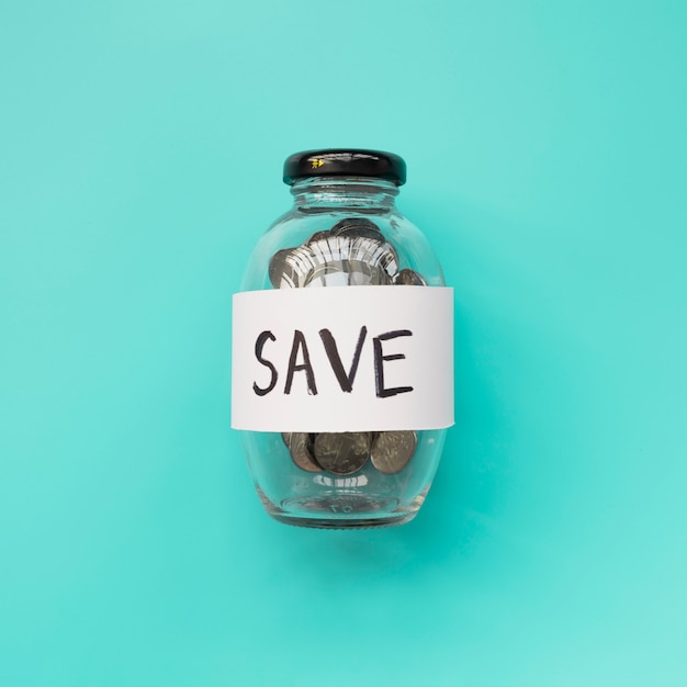 Free Photo saving jars lying