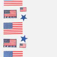 Free photo set of american flags on light background