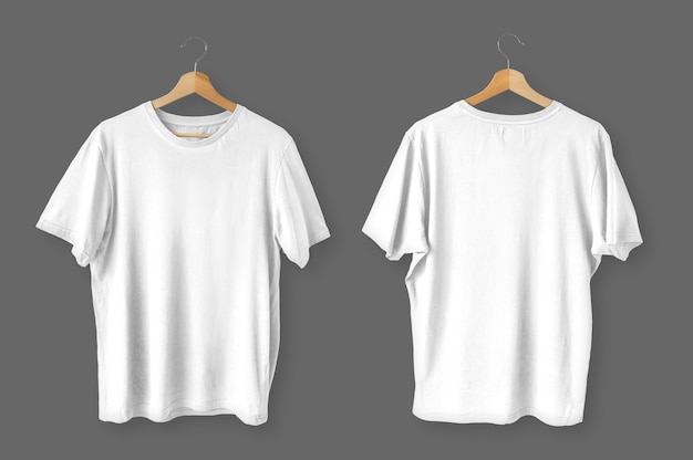 Free photo set of isolated white t-shirts