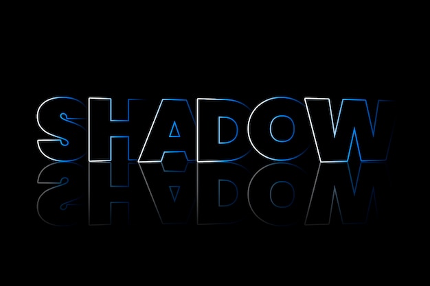 Free Photo shadow shadow style typography on black background