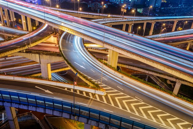 Shanghai overpass at night