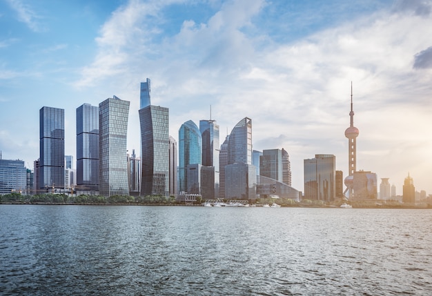 Free photo shanghai skyline panorama