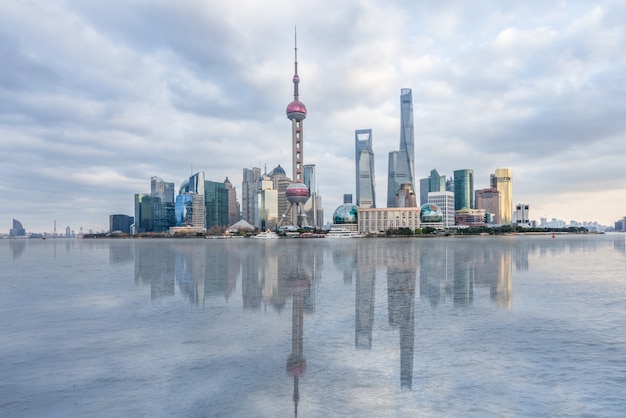 Free photo shanghai skyline panorama