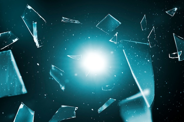 Free Photo shattered glass in space background with design space