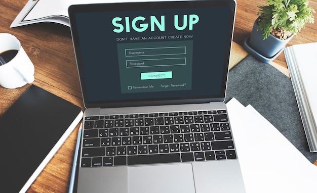 Sign Up Form Button Graphic Concept