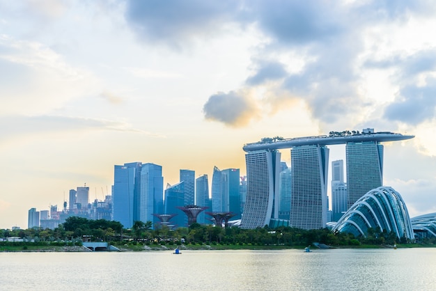 Free photo singapore view waterfront urban architecture