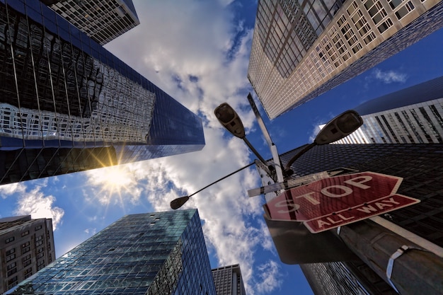 Skyscraper and blue sky