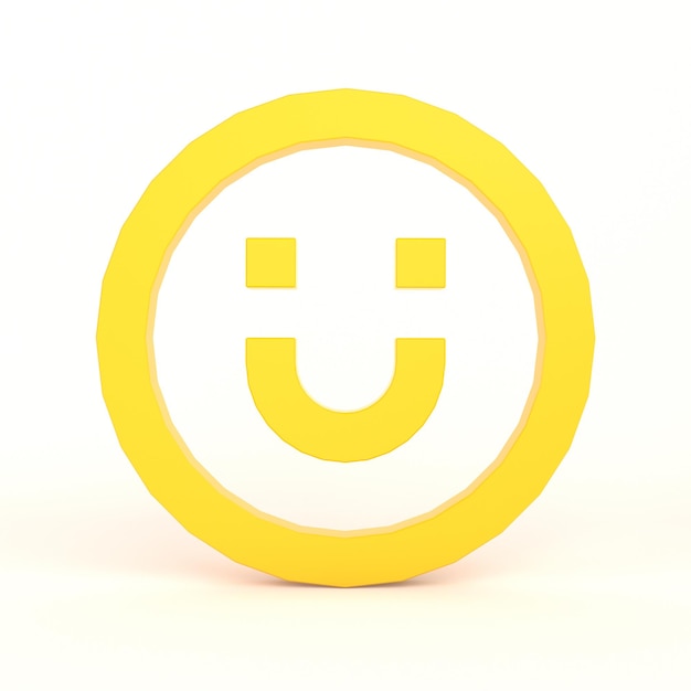 Free Photo smile emoji front side with white background