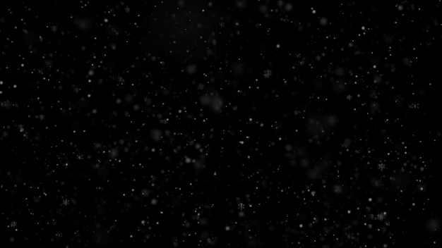 Free photo snowfall isolated on a black background white snow snowflakes overly texture