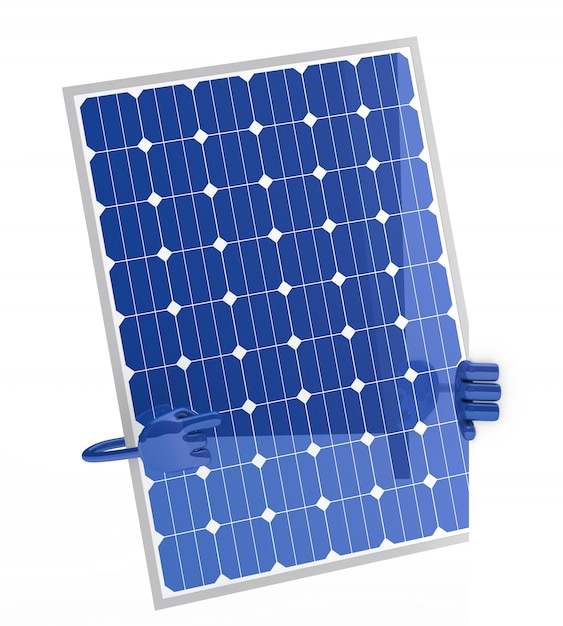 Free photo solar panel holding a blank board