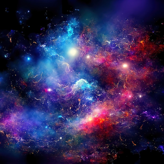 Free photo space background with stardust and shining stars realistic colorful cosmos with nebula and milky way