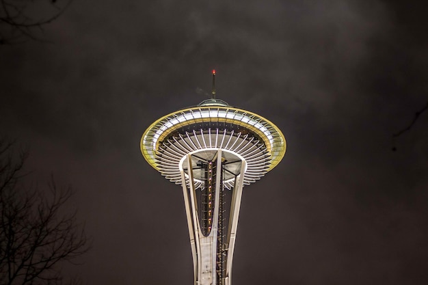 Free photo the space needle tower in seattle