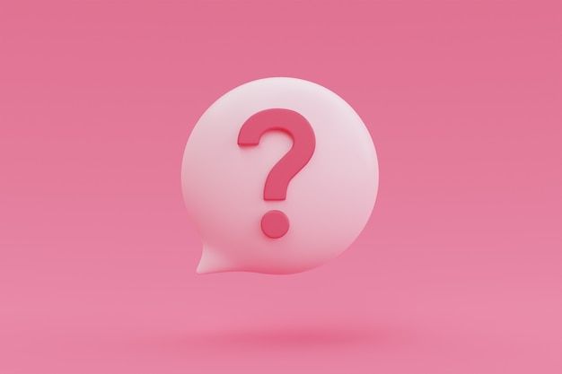 Free photo speech bubble with pink question mark