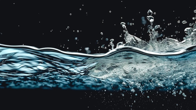 Free Photo splash of water on a dark background generative ai