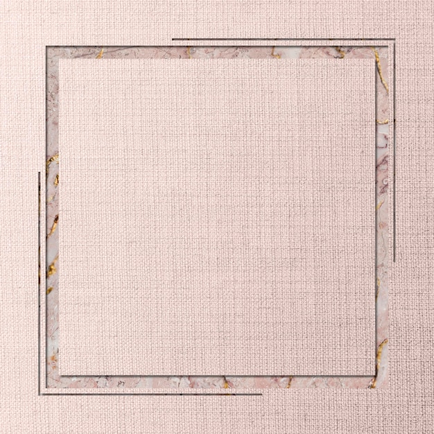 Free photo square frame on pink fabric textured background