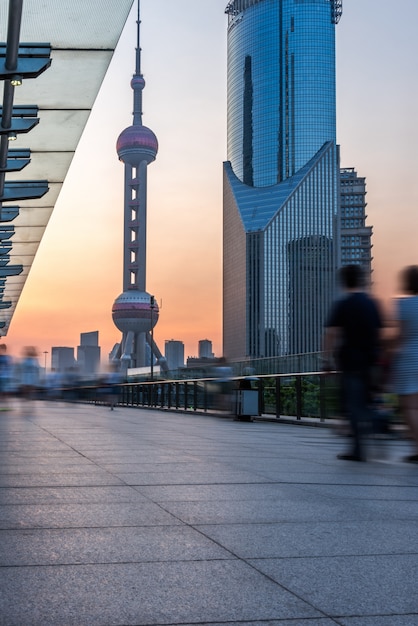 Free photo square of shanghai financial district