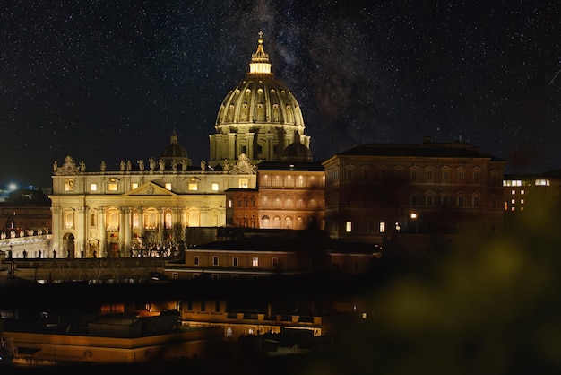 Free Photo st peter39s basilica at night