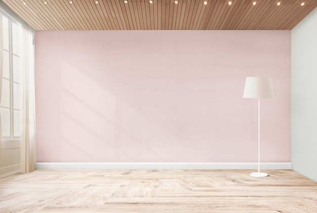 Free Photo standing lamp in a pink room