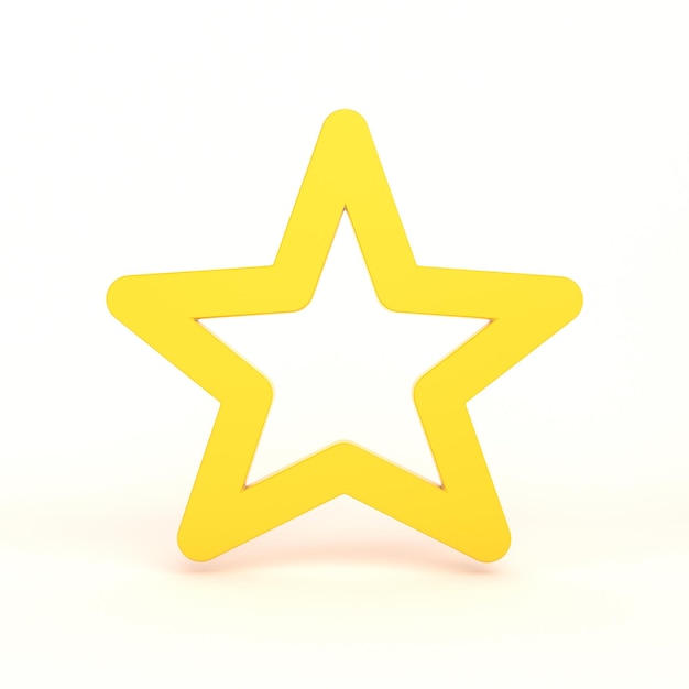 Free photo star icon front side with white background