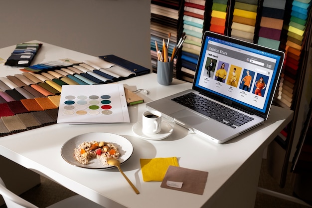 Free Photo still life of fashion designer's office