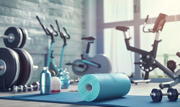 Free photo still life of foam roller