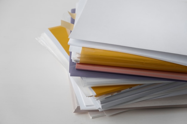 Free photo still life of stacks of papers and documents