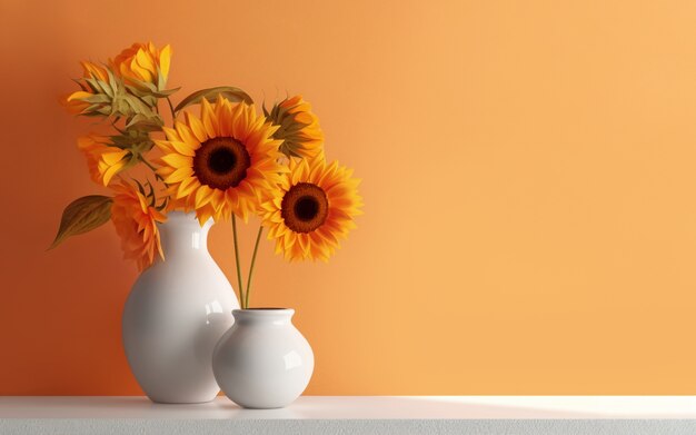 Still life of sunflower bouquet