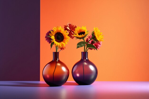 Still life of sunflower bouquet