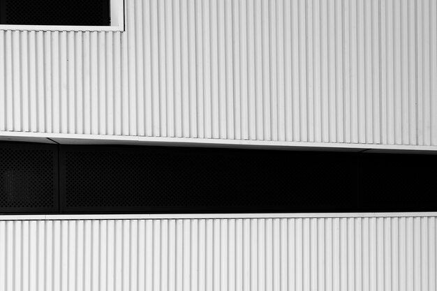 Striped facade of a modern building