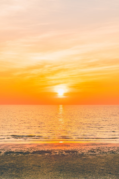 Free photo sunset on the beach