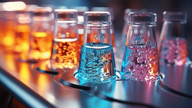 Free photo test tubes in a science laboratory setting