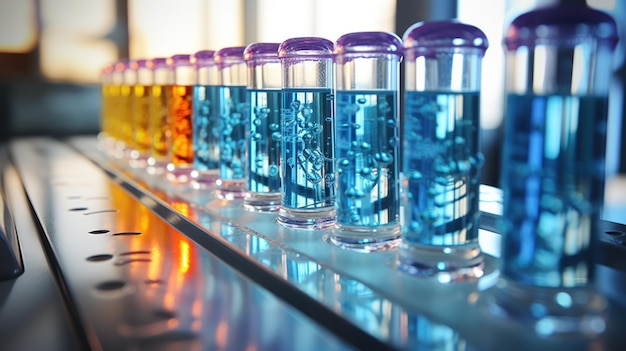 Free photo test tubes in a science laboratory setting