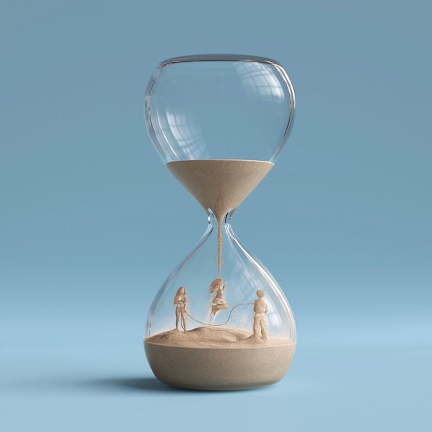 Time is running out concept with hour glass