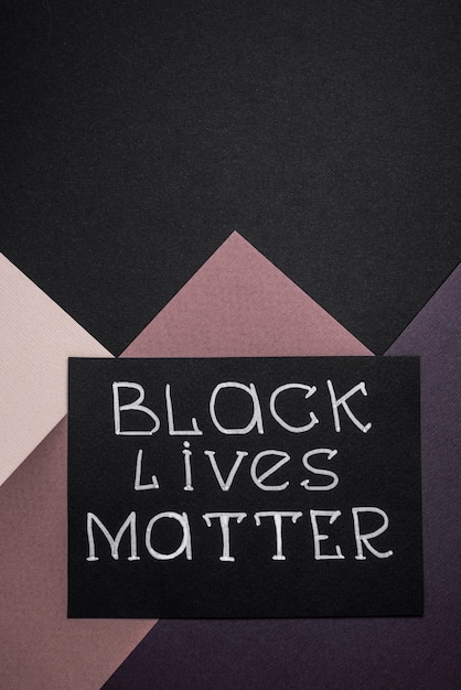 Free photo top view of card with black lives matter and copy space