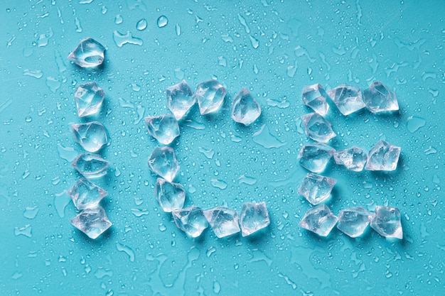 Free Photo top view ice cubes still life