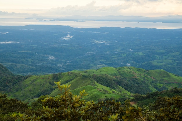 Foto gratuita vista dall'alto della foresta tropicale in tempo piovoso