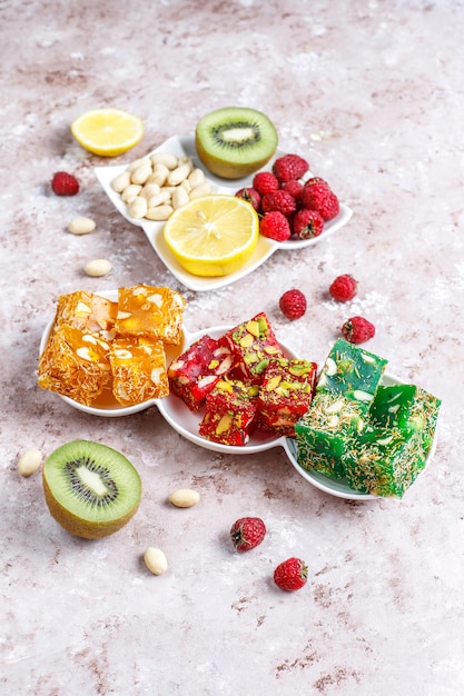 Free photo traditional turkish delight,oriental sweets.