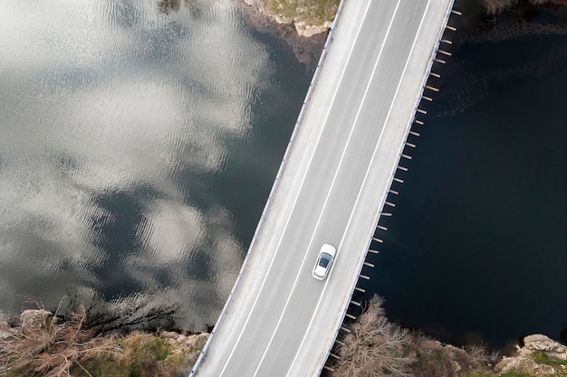 Transport concept with car on bridge