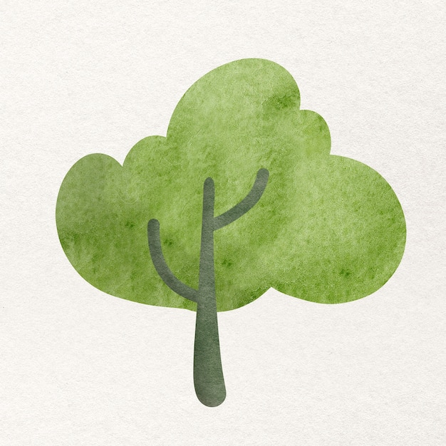 Free photo tree in watercolor design element