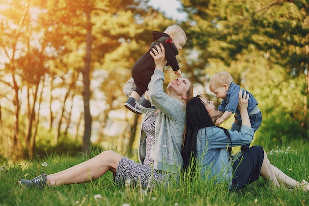 Free photo two beautiful mothers