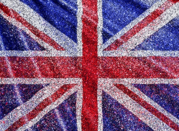 Free photo union jack flag background with glitter effect