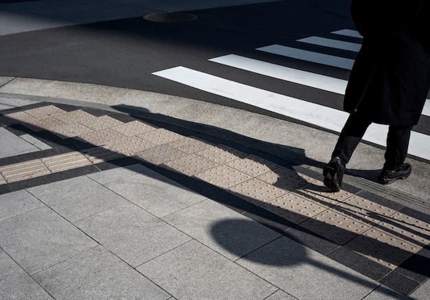 Free Photo urban landscape of tokyo city with pedestrian crossing