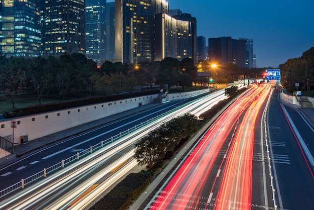 Free photo urban traffic road with cityscape