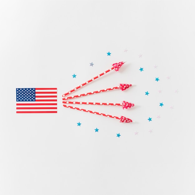 Free photo usa flag with decorative arrows