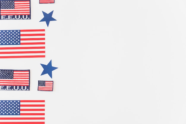 Free photo usa flags on blue background