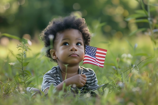 Usa independence day celebration with flag