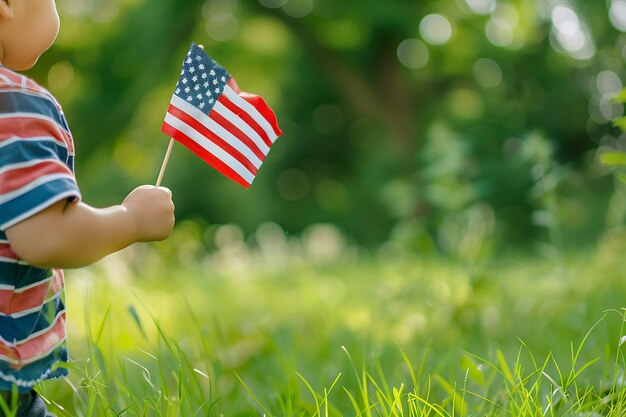 Usa independence day celebration with flag