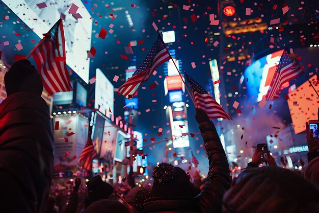 Usa independence day celebration with flag