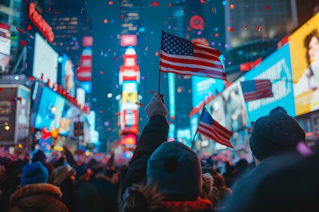 Usa independence day celebration with flag