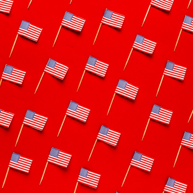 Free photo usa independence day composition with flags pattern